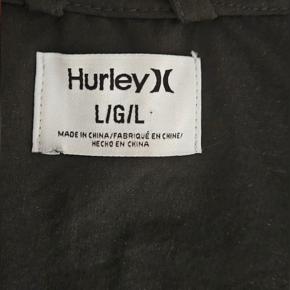 Hurley men's black windbreaker jacket with full zip closure Size L - Picture 7 of 16